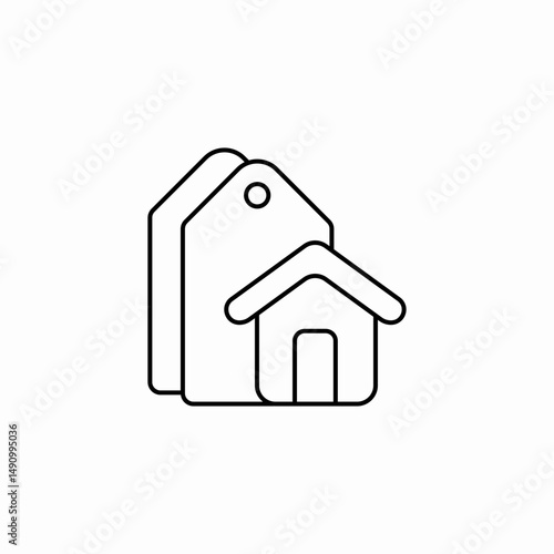 ticked house icon sign vector