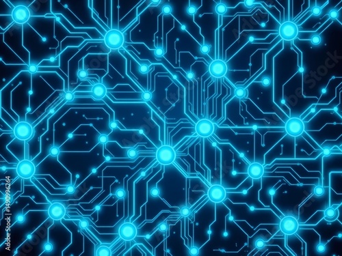 Experience the digital age with a dynamic, subtly shimmering background featuring glowing cyan circuitry patterns and interconnected nodes, evoking a sense of seamless information flow.