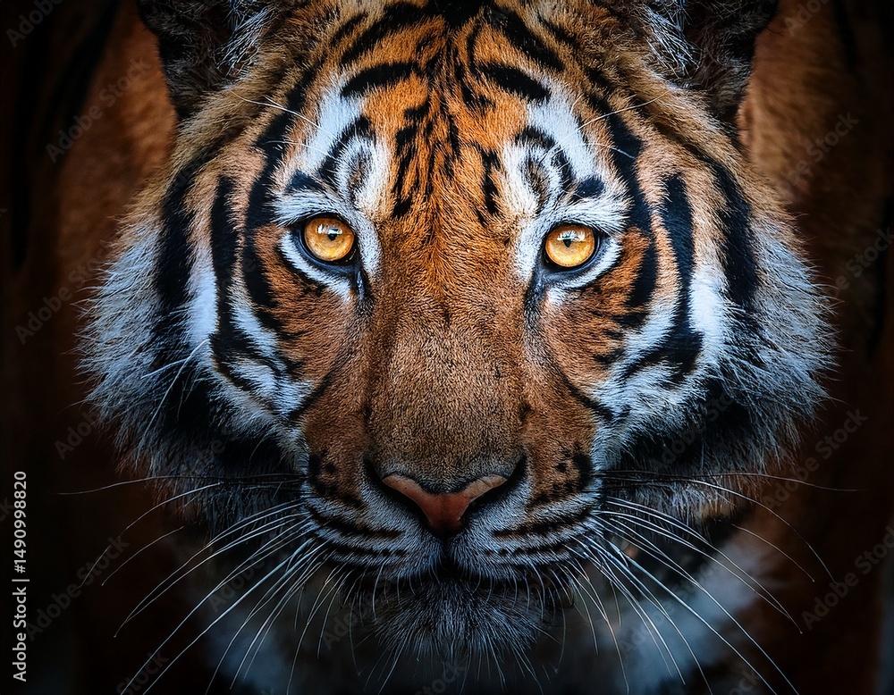 epic cinematic shot of a tiger s eyes highlighted by moody lighting and a dark atmosphere epic cinematic shot of a tiger s eyes highlighted by moody lighting and a dark atmosphere
