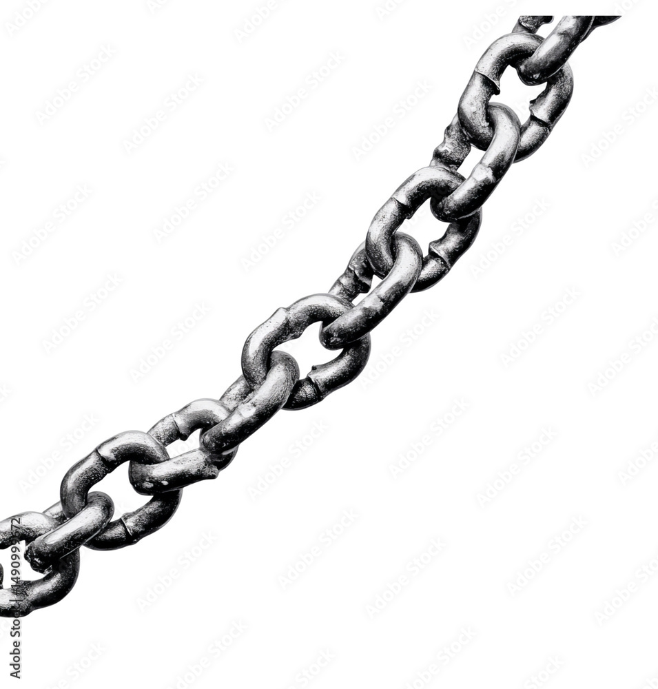 Obraz premium Silver chain isolated on a transparent background Png file format