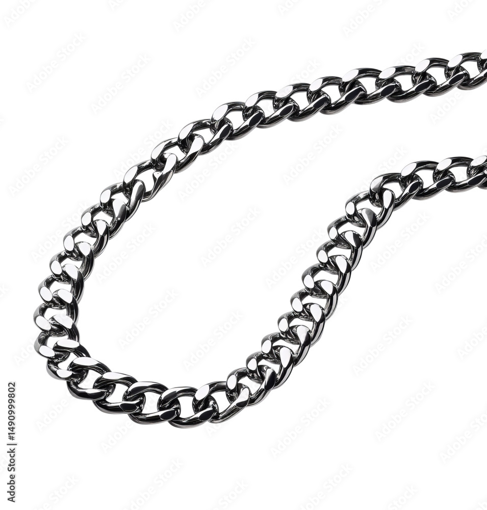 Obraz premium Silver chain isolated on a transparent background Png file format