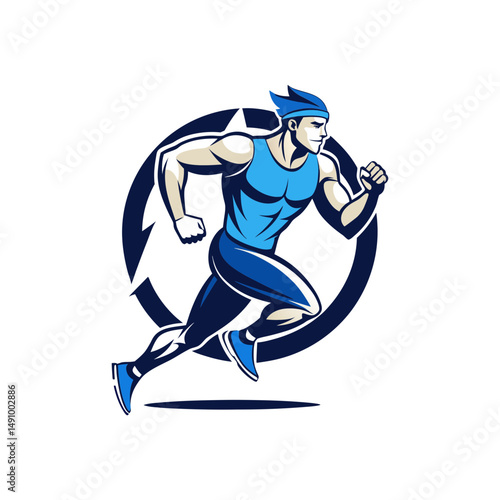 can you create a logo running fit man vector