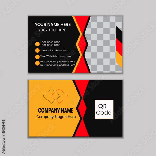 Professional business card template designed for corporate use. Ideal for branding, marketing, or networking events. Fully customizable and print-ready.