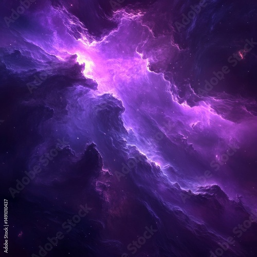 Abstract space background with stars and nebulae. Vector illustration.