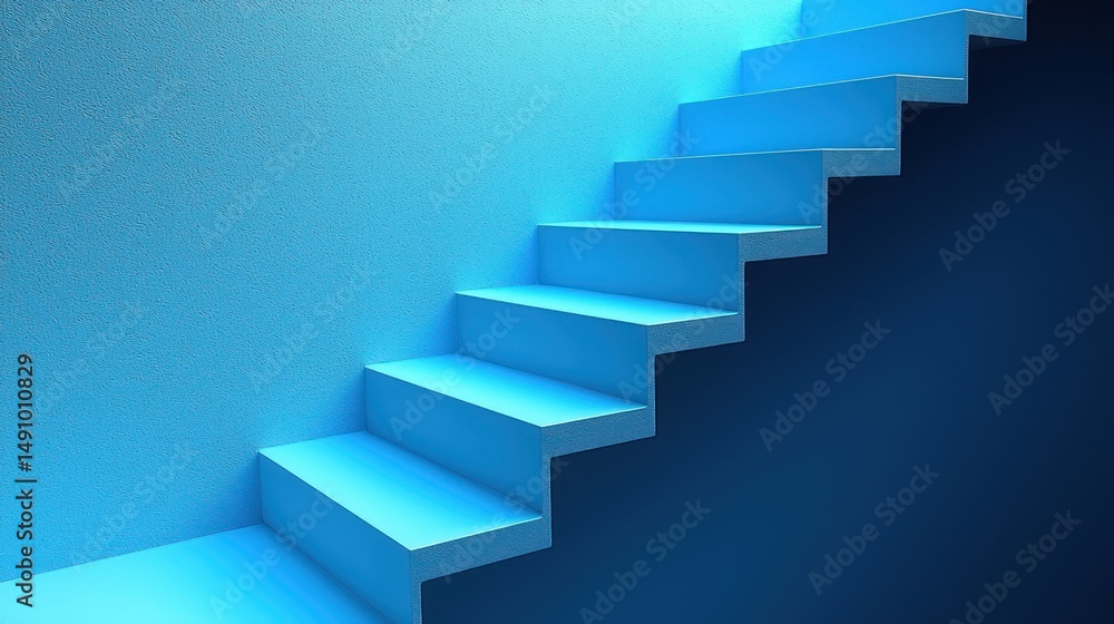 Blue stairway interior design Blue stairway interior design