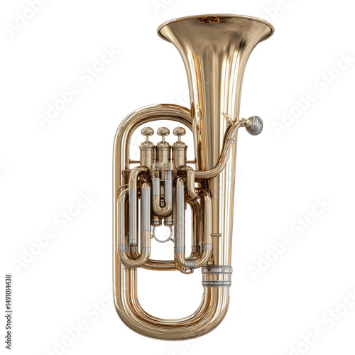 Golden Euphonium Musical Instrument, Brass Wind