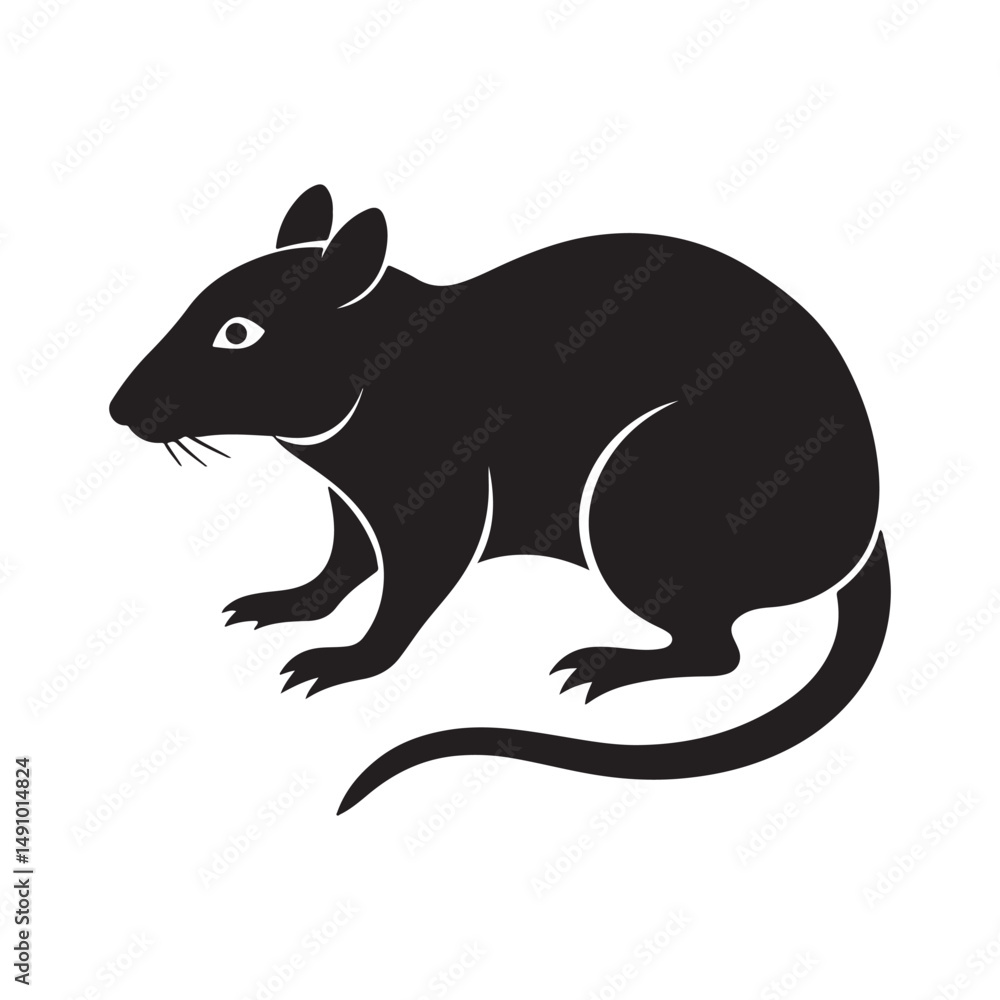 Fototapeta premium brown rat vector silhouette