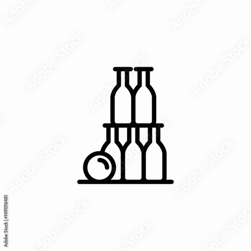 bowling pins icon sign vector