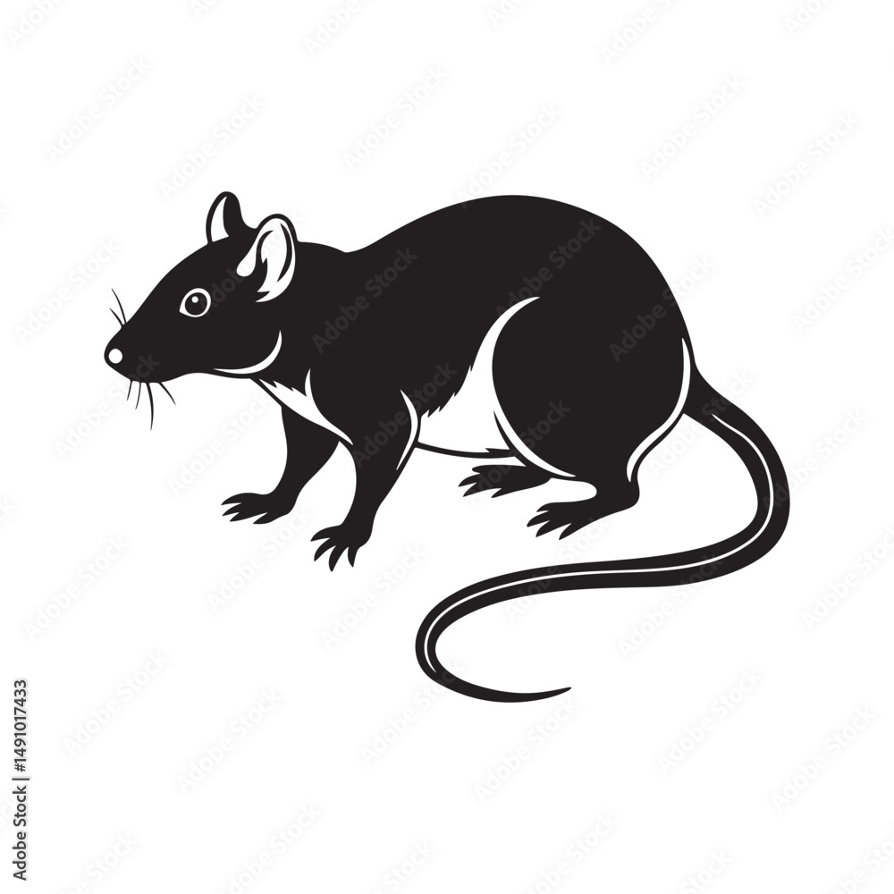 Fototapeta premium brown rat vector silhouette