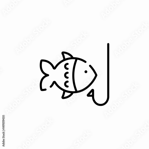 fishing hook icon sign vector