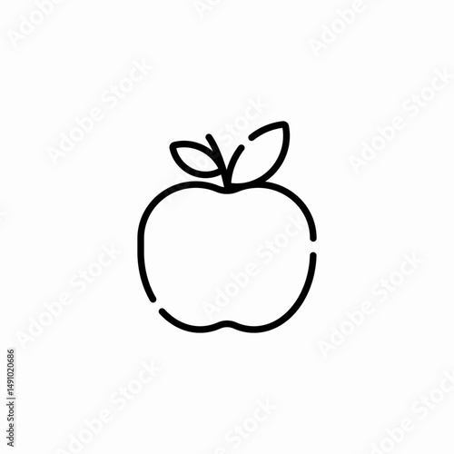 healthy apple icon sign vector