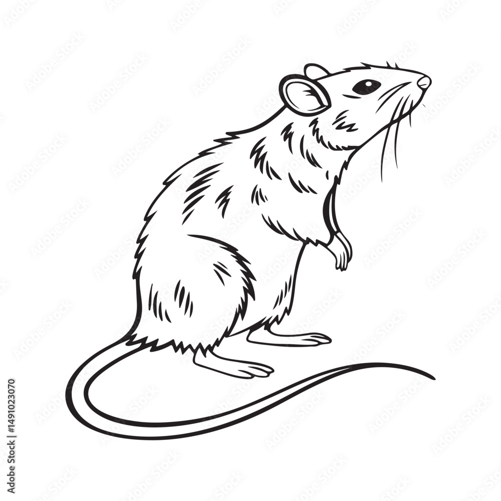 Fototapeta premium brown rat vector silhouette