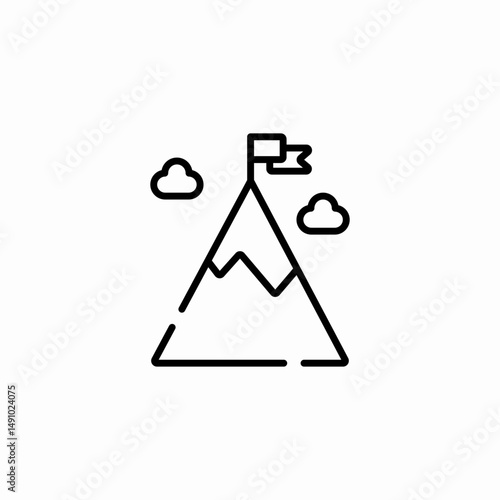 mountain flag icon sign vector