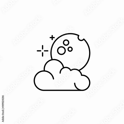 night clouds icon sign vector