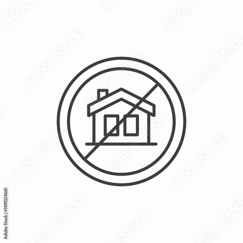 no houses allowed icon sign vector
