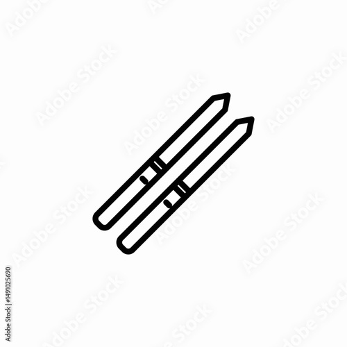 pair skis icon sign vector