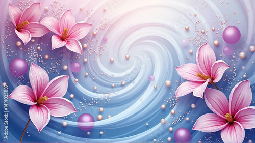 abstract background with flowers