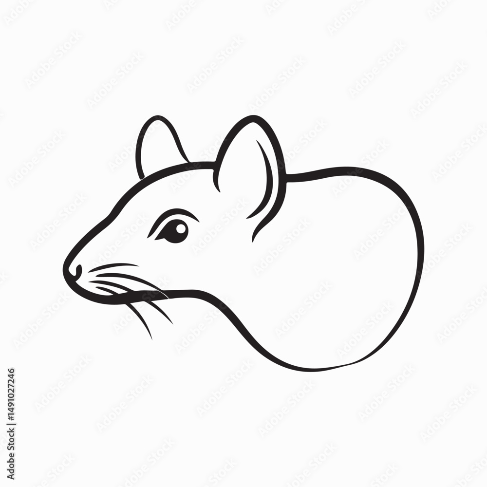 Fototapeta premium brown rat vector silhouette