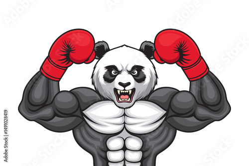 panda boxing vector illustration design
