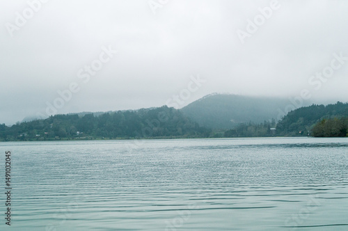 Volcanic Crater Lake in the Azores Islands, São Miguel, Portugal
