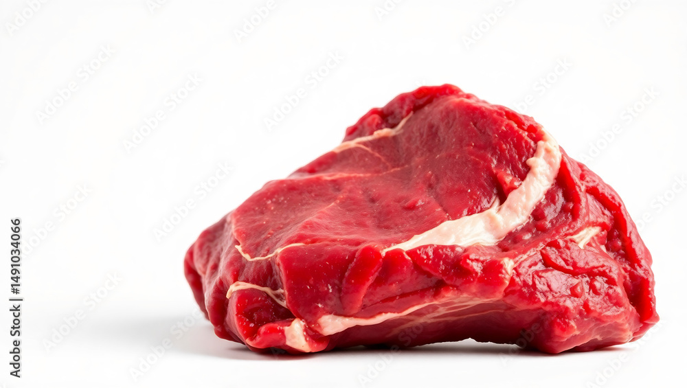 Obraz premium Close-Up of Fresh Red Beef on Parchment – Photorealistic High-Definition Food Image