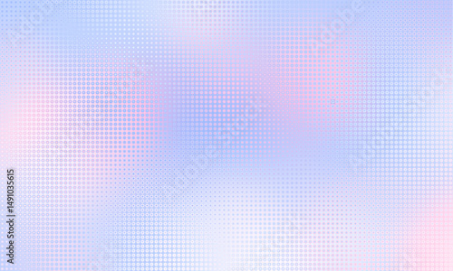 Gradient color background with geometric halftone pattern.