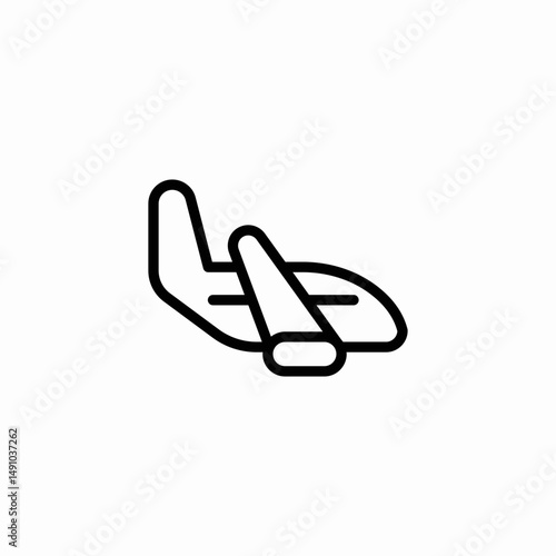 airplane landing icon sign vector