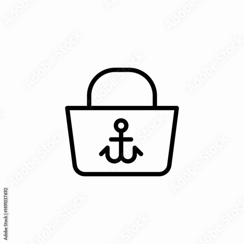 beach bucket icon sign vector