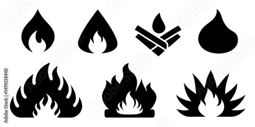 "Captivating Flames and Glowing Fire Elements – From Campfires to Candles in Fiery Detail"