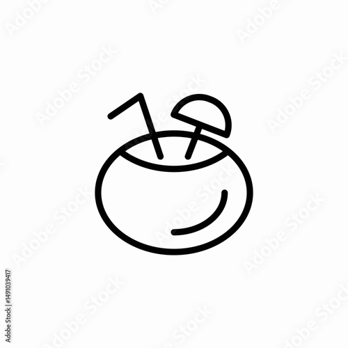 coconut drink icon sign vector