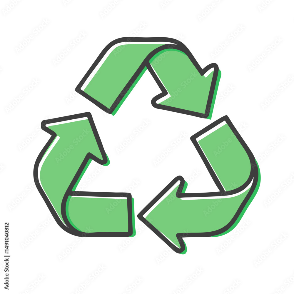 Obraz premium green recycle icon, green recycle vector illustration-simple illustration of green recycle, perfect for green recycle logos and icons