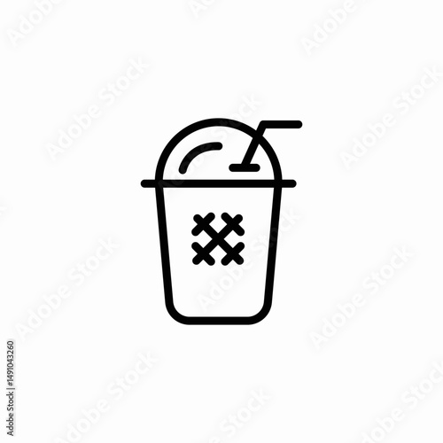 iced drink icon sign vector