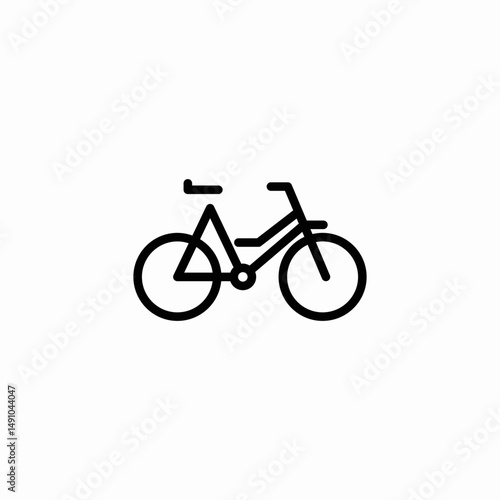 parked bicycle icon sign vector