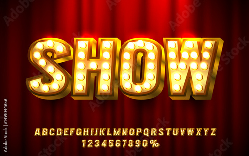 Show font set collection, letters and numbers symbol. Vector illustration