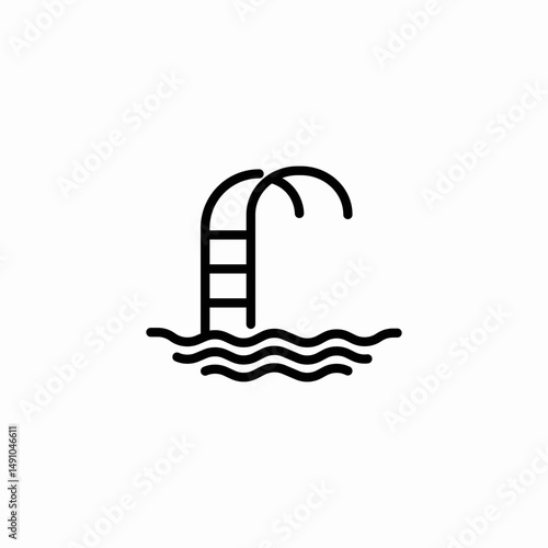 swimming pool icon sign vector