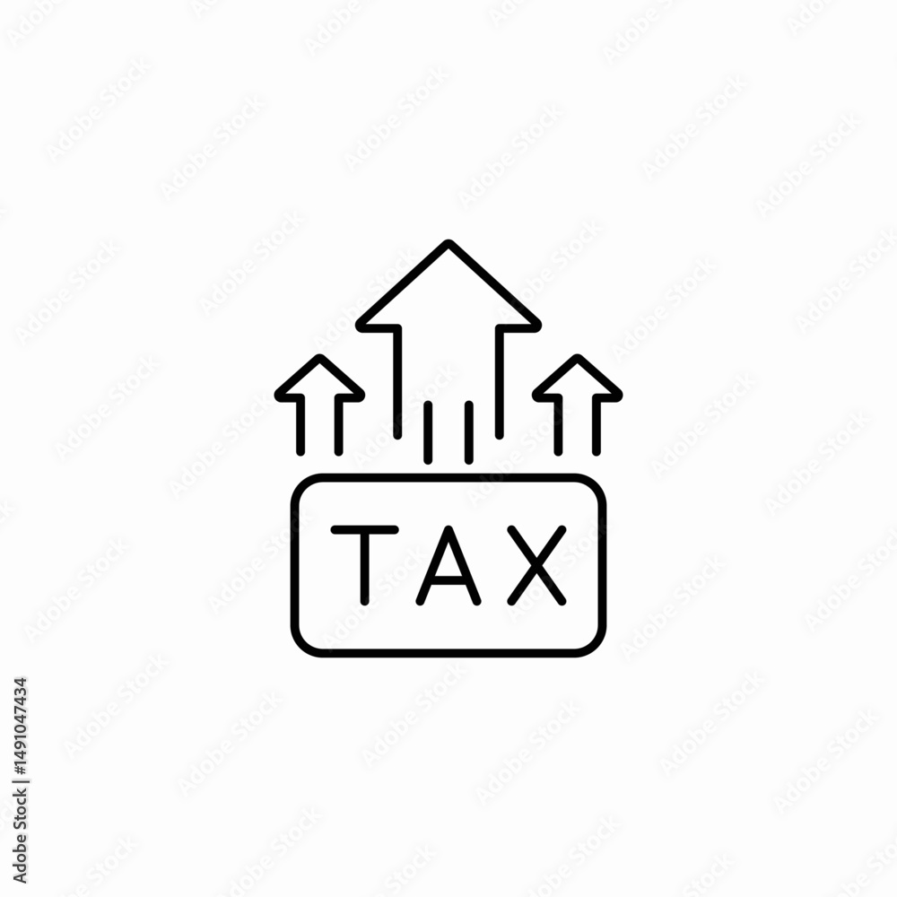 tax increase icon sign vector tax increase icon sign vector