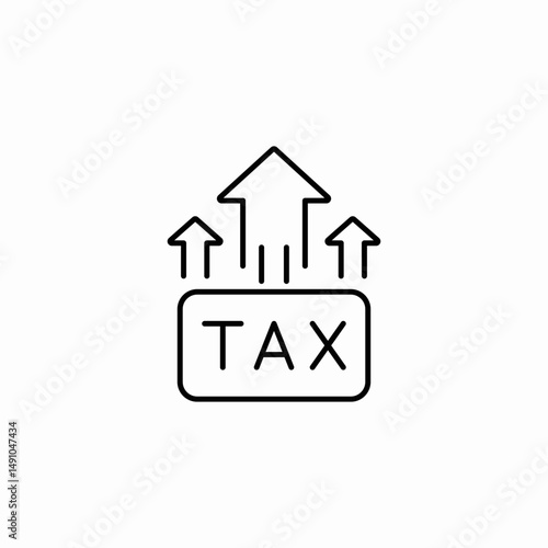 tax increase icon sign vector