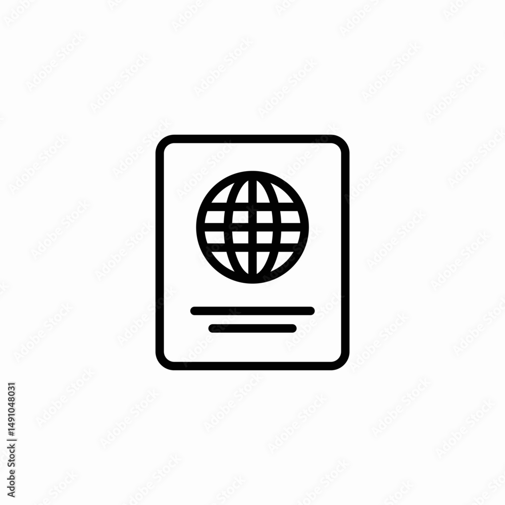 travel passport icon sign vector travel passport icon sign vector