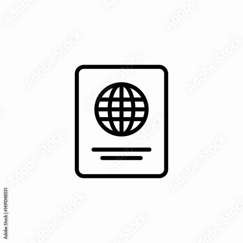 travel passport icon sign vector