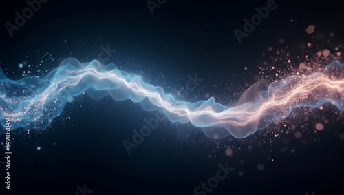 High quality Professional Abstract blue and orange energy wave flow stock image image