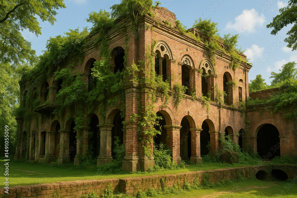 Obraz premium Rajbari of King Tonknath, British, Bangladesh