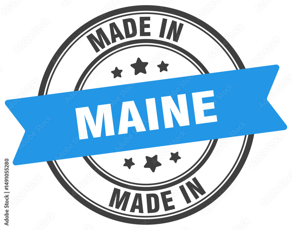 Fototapeta premium Made in Maine round sign. Made in Maine stamp.