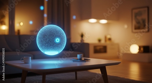 Levitation sphere in living room