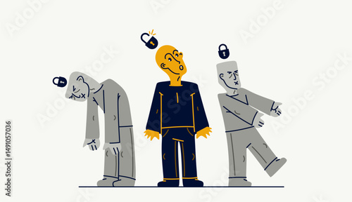 Matrix mind control and totalitarian society and state and one person has freed from control, psychological and social cultural matrix and liberation and nonconformist.