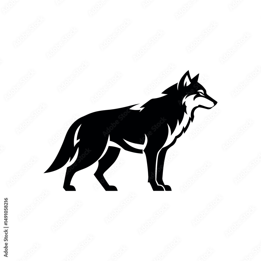 Majestic Wolf Silhouette Vector Illustration of a Lone Wolf in Profile, Perfect for Logos, Designs, and Prints Majestic Wolf Silhouette Vector Illustration of a Lone Wolf in Profile, Perfect for Logos, Designs, and Prints