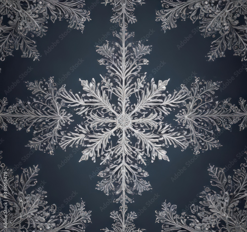 Intricate snowflake border, elegant vector design for Christmas cards , digital, artwork, texture Intricate snowflake border, elegant vector design for Christmas cards , digital, artwork, texture