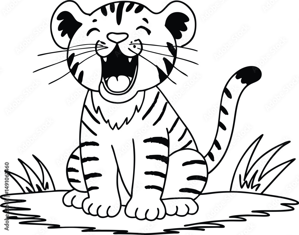 Fototapeta premium cartoon tiger cartoon