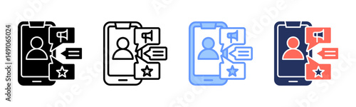 Influencer icon sheet multiple style collection