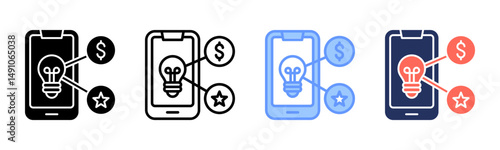 Gamification icon sheet multiple style collection
