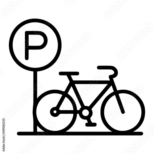 Bicycle parking icon on white background vector
Vector icon public environment